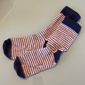 J. Crew Red, Gray and Blue Striped Socks